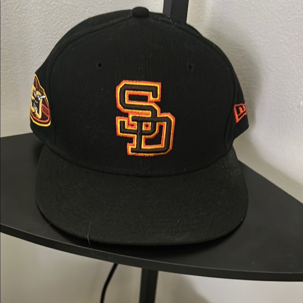 Padres Black Cap with Orange Embroidery